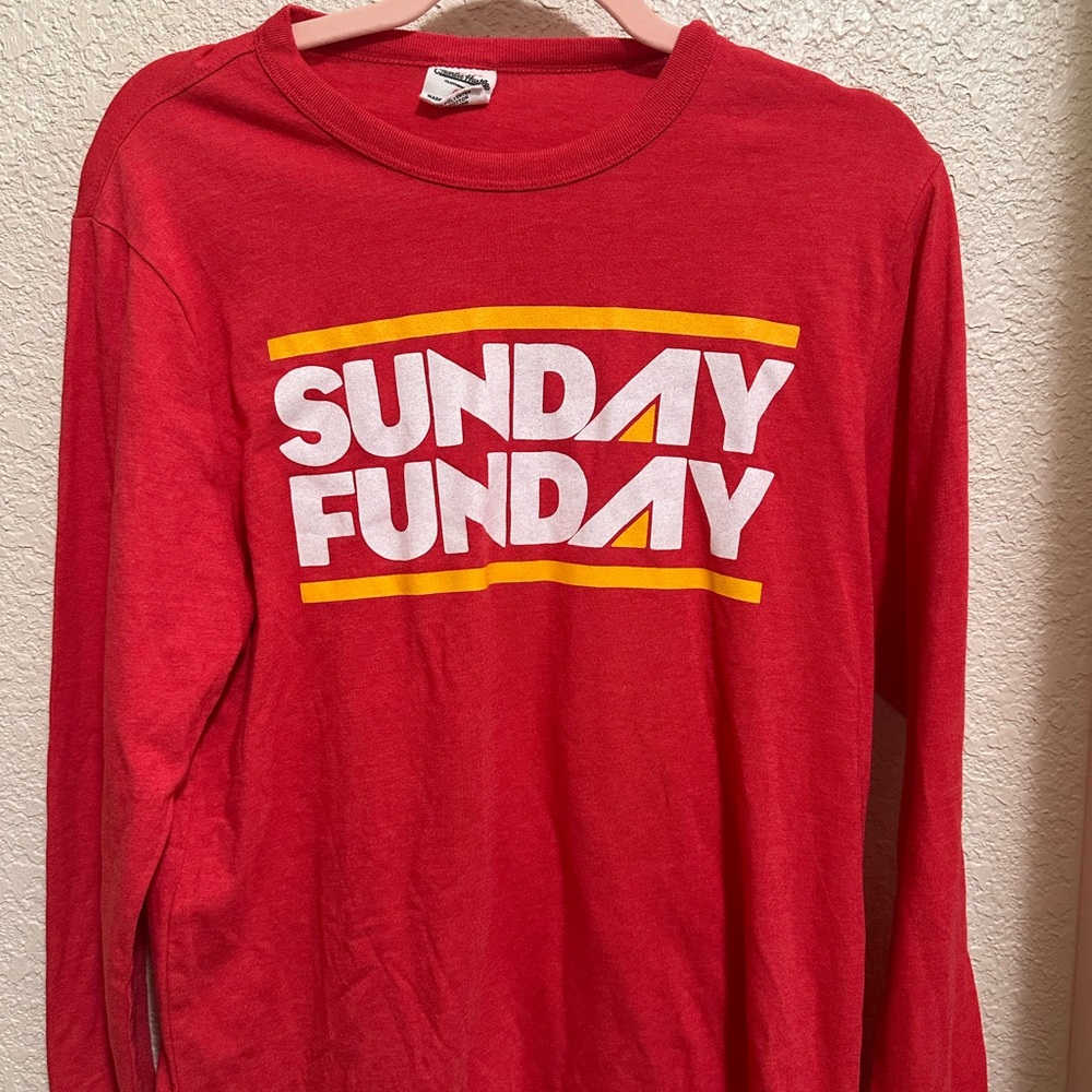 Red 'Sunday Funday' Long Sleeve Shirt